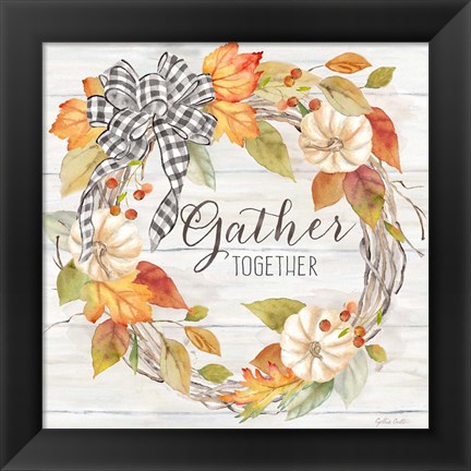 Framed Pumpkin Patch Wreath I-Gather Print