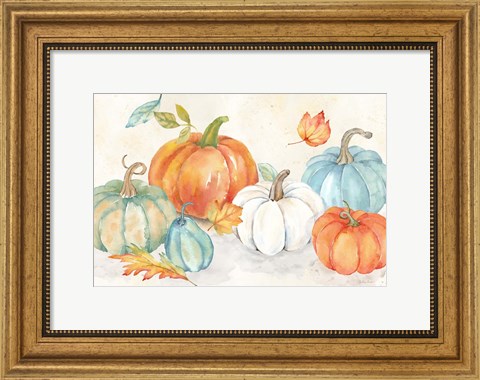 Framed Pumpkin Patch Landscape Print