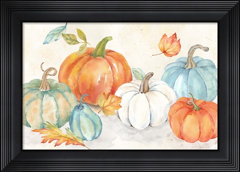 Framed Pumpkin Patch Landscape Print
