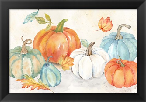 Framed Pumpkin Patch Landscape Print