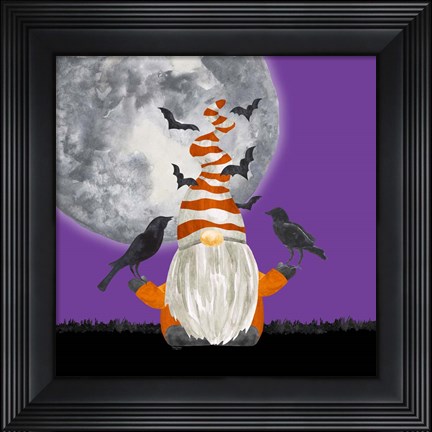 Framed Gnomes of Halloween II-Bats Print