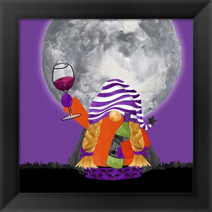 Framed Gnomes of Halloween VI-Wine Print