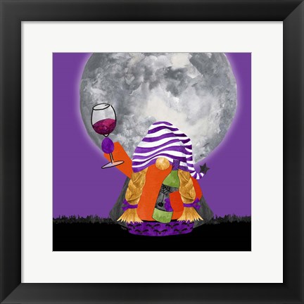 Framed Gnomes of Halloween VI-Wine Print