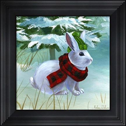 Framed Winterscape III-Rabbit Print