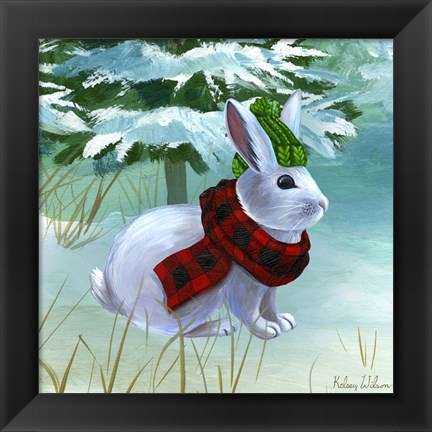 Framed Winterscape III-Rabbit Print
