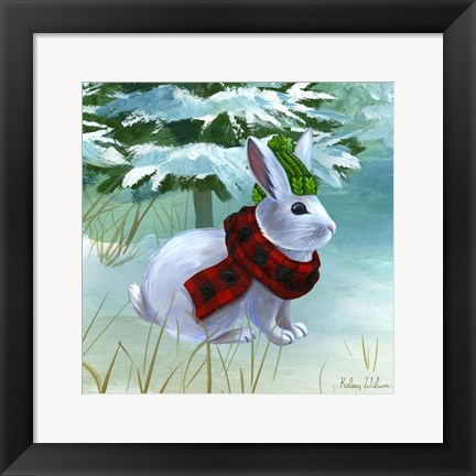 Framed Winterscape III-Rabbit Print