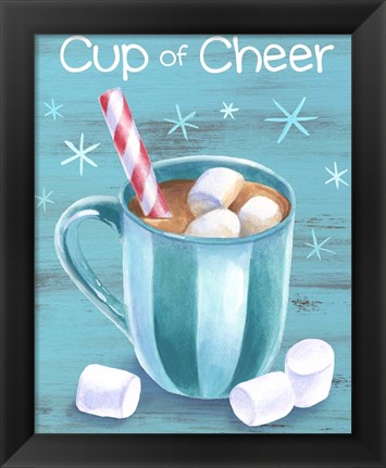 Framed Peppermint Cocoa I-Cup of Cheer Print