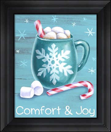 Framed Peppermint Cocoa III-Comfort &amp; Joy Print