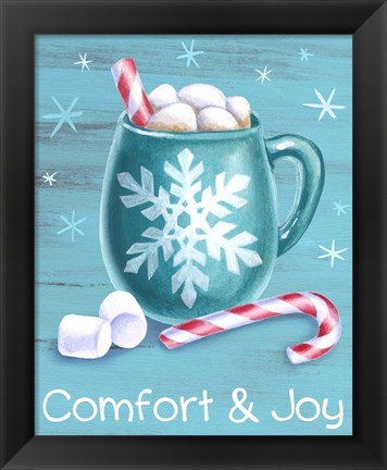 Framed Peppermint Cocoa III-Comfort &amp; Joy Print