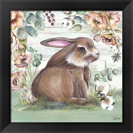 Framed Farmhouse Bunny I Print