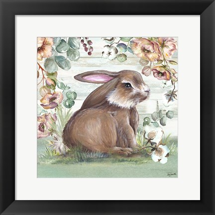 Framed Farmhouse Bunny I Print