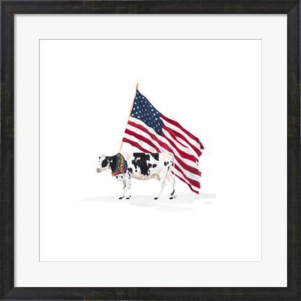 Framed All American Farmhouse on White I Print