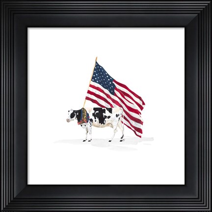 Framed All American Farmhouse on White I Print
