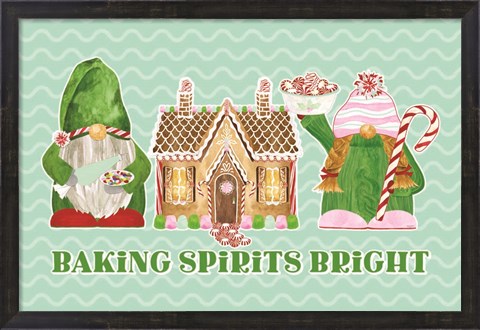 Framed Christmas Bakers II on Mint Print