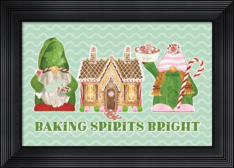 Framed Christmas Bakers II on Mint Print