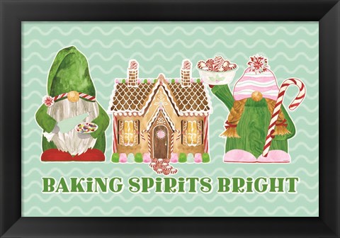 Framed Christmas Bakers II on Mint Print