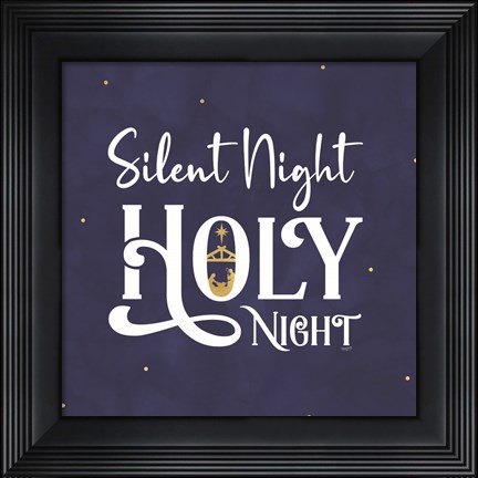 Framed O Holy Night I on Blue Print