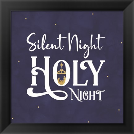 Framed O Holy Night I on Blue Print