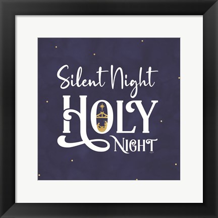 Framed O Holy Night I on Blue Print