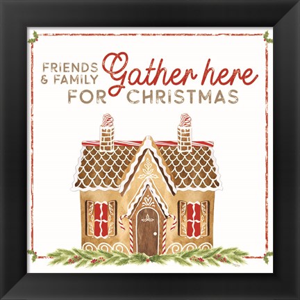 Framed Home Cooked Christmas VI-Gather Here Print