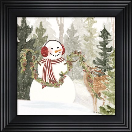 Framed Christmas in the Woods I Print