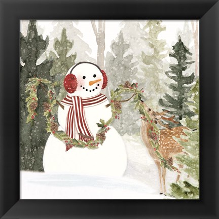 Framed Christmas in the Woods I Print