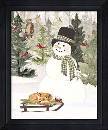Framed Christmas in the Woods Portrait II Print