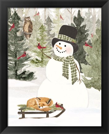 Framed Christmas in the Woods Portrait II Print