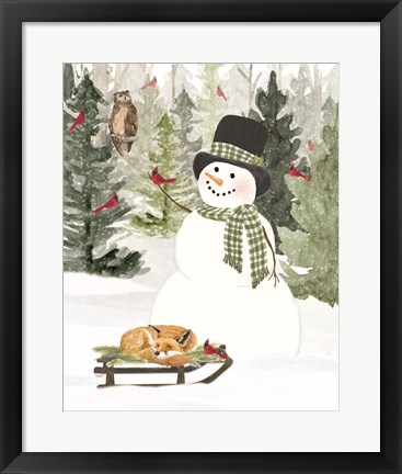 Framed Christmas in the Woods Portrait II Print