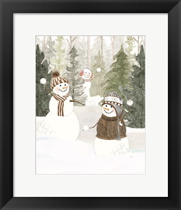 Framed Christmas in the Woods Portrait III Print