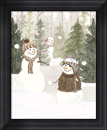 Framed Christmas in the Woods Portrait III Print