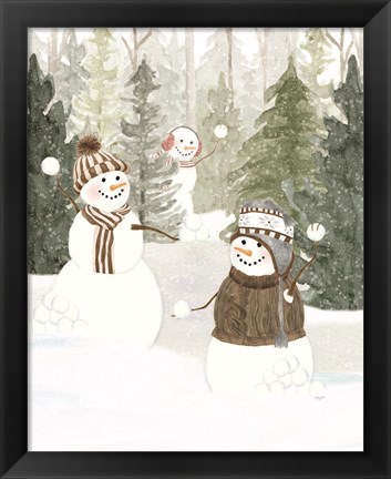 Framed Christmas in the Woods Portrait III Print