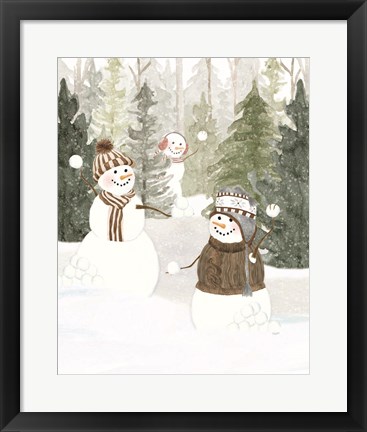 Framed Christmas in the Woods Portrait III Print