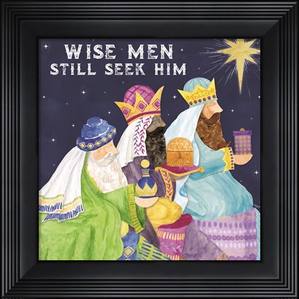Framed Come Let Us Adore Him I-Wise Men Print