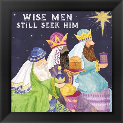 Framed Come Let Us Adore Him I-Wise Men Print