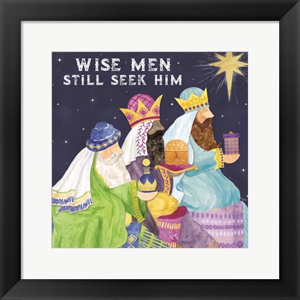 Framed Come Let Us Adore Him I-Wise Men Print