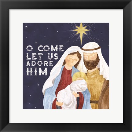 Framed Come Let Us Adore Him II-Adore Him Print