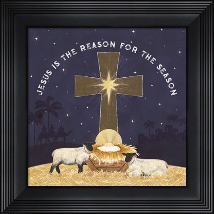 Framed Come Let Us Adore Him IV-Reason for the Season Print
