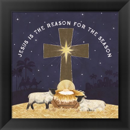 Framed Come Let Us Adore Him IV-Reason for the Season Print