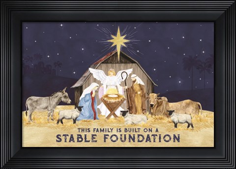 Framed Come Let Us Adore Him Landscape I-Stable Foundation Print