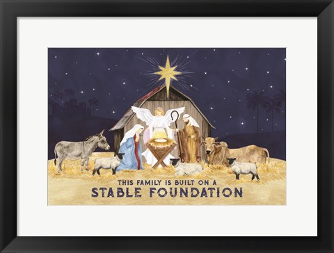 Framed Come Let Us Adore Him Landscape I-Stable Foundation Print