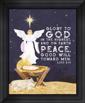 Framed Come Let Us Adore Him Portrait V-Glory to God Print