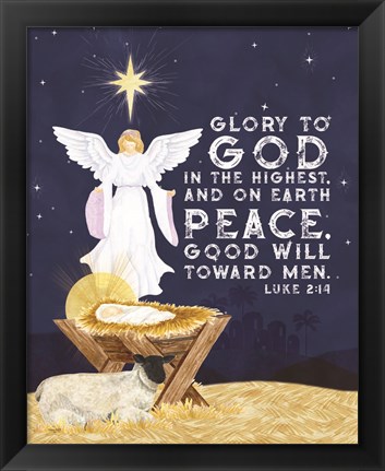 Framed Come Let Us Adore Him Portrait V-Glory to God Print