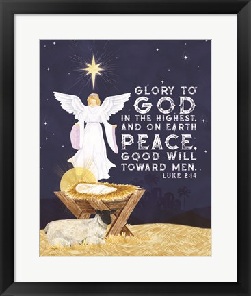 Framed Come Let Us Adore Him Portrait V-Glory to God Print