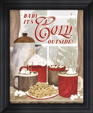 Framed Hot Chocolate Season Portrait II-Cold Outside Print