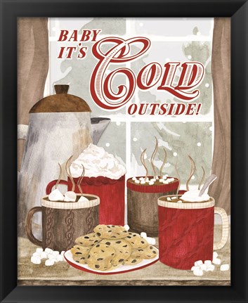 Framed Hot Chocolate Season Portrait II-Cold Outside Print