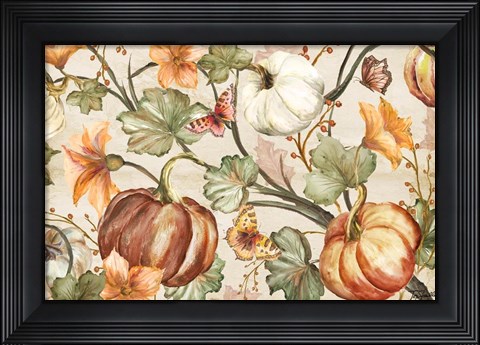 Framed Autumn Vines I on Light Print