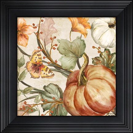 Framed Autumn Vines II on Light Print