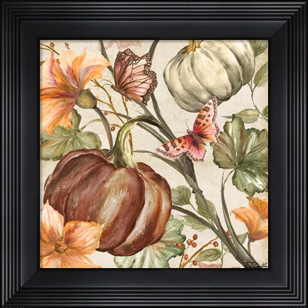 Framed Autumn Vines III on Light Print
