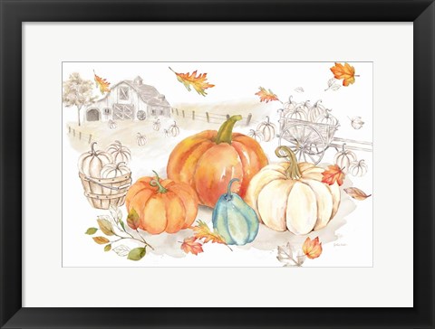 Framed Pumpkin Season I Print